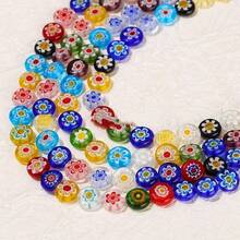 4/6/8/10mm Mix Colorful Glass Thousand Flower Stone Beads For DIY Bracelet Necklace Making Jewelry Accessories
