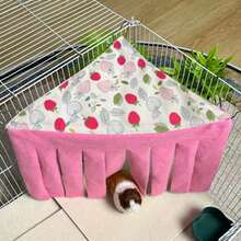 Small Animal Hideaway& Hammock, Cozy House With Roof For Small Pets To Sleep And Hide - Washable Pet Cave& Hideout Corner, Hanging Hammock Hideout Bed, Cage Accessories For Guinea, Hamster, Rat, Glider, Squirrel, Ferret, Kitten, Squirrel, Chinchilla