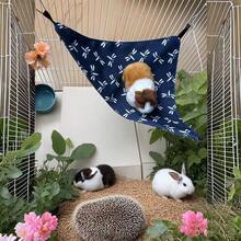 Small Animal Hideaway& Hammock, Cozy House With Roof For Small Pets To Sleep And Hide - Washable Pet Cave& Hideout Corner, Hanging Hammock Hideout Bed, Cage Accessories For Guinea, Hamster, Rat, Glider, Squirrel, Ferret, Kitten, Squirrel, Chinchilla