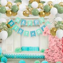 20/40pcs White, Green & Gold Balloon Set, 10inch Latex Balloons Perfect For Weddings, Birthdays, Anniversaries, Graduations & More - Multipurpose Indoor Celebration Decor, Birthday Balloons - Multicolor - View 4