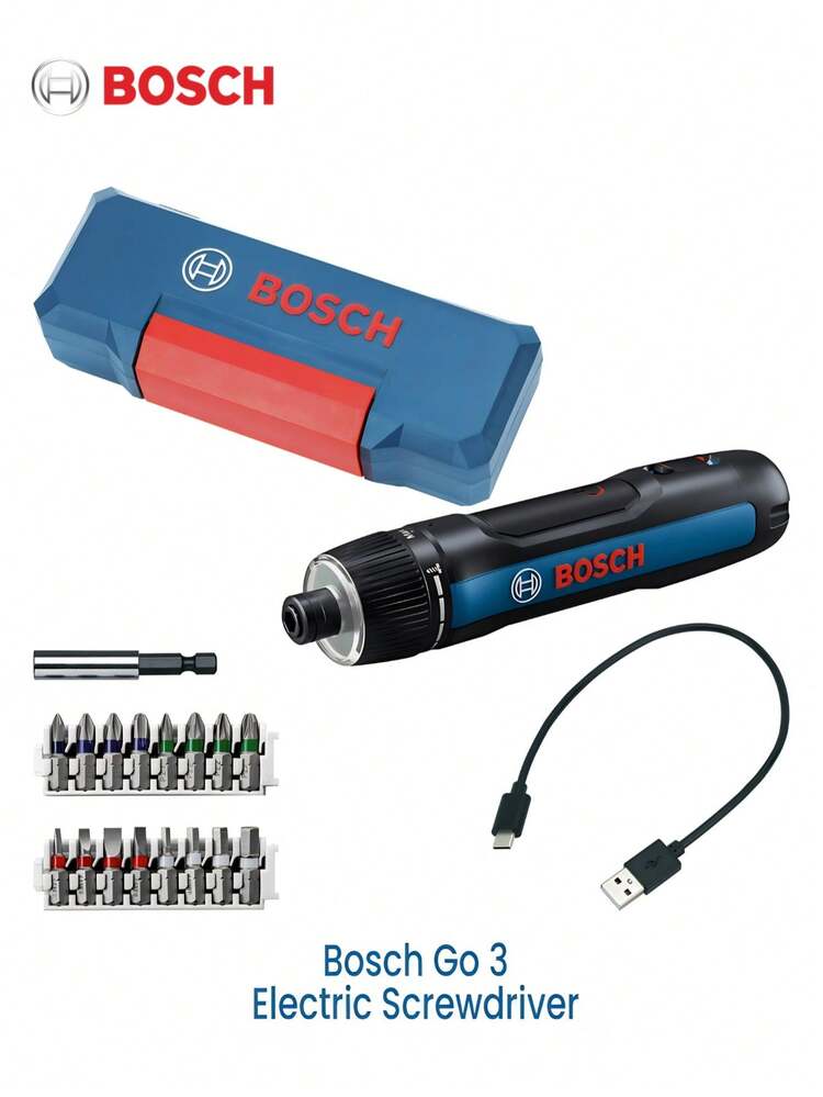 Bosch GO 3 /GO2 Cordless Screwdriver 3.6V Rechargeable Electric Screw Driver Multi-Function Drill Repairing Power Tools Kit GO 2 - Multicolor - View 10