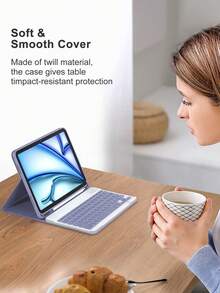 Keyboard Case Compatible With Ipad A16 (11th/10th Gen), 9th/8th/7th Gen (10.2"), IPad Air (10.9"/11"), Made Of TPU Flip Cover PMMA PU Leather, Includes Wireless Bluetooth Keyboard (150mAh Battery) And Stand, Lavender Purple