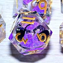 7 件树脂骰子套装，适用于圣诞节感恩节礼物用品装饰斋月和复活节棋盘游戏桌面骰子，手角色扮演多面骰子，RPG 骰子生日礼物节日派对