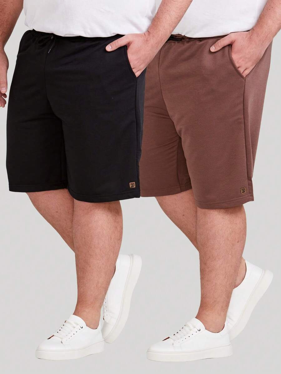 Kit 2 Bermuda Shorts Masculina Plus Size Moletom Ajustável