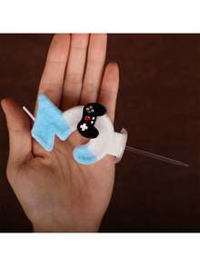 1Pc Gamepad Themed Number Candle (0-9), Glitter Game Controller Birthday Cake Candle, Creative Digital Candles For Birthday/Wedding Anniversary Party Decoration Supplies