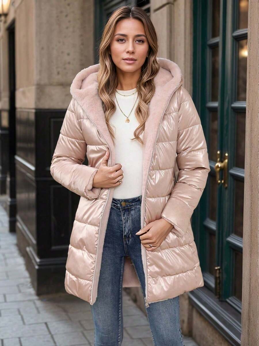 女士经典拉链口袋外套，适合时尚秋季旅行