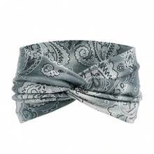 1件装女士新款波西米亚佩斯利花纹复古印花瑜伽头带，弹性运动交叉发带，发饰，头巾式头带，秋冬季保暖发带，适合度假装扮，女士优雅围巾，女士头巾，柔软头巾