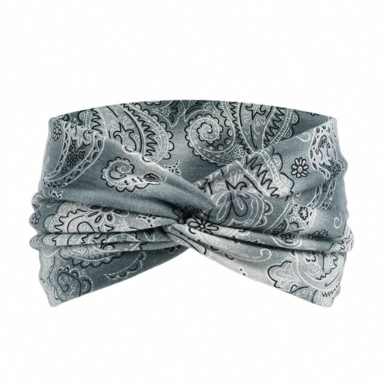 1pc Women's New Bohemian Paisley Pattern Retro Print Yoga Headband, Elastic Sports Criss-Cross Hairband,Hair Accessories,Turban Headband, Sweatband Fall Winter Hair Band For Vacation Outfits Woman Elegant Scarf Women Bandanas Soft Headwrap - Multicolor - View 26