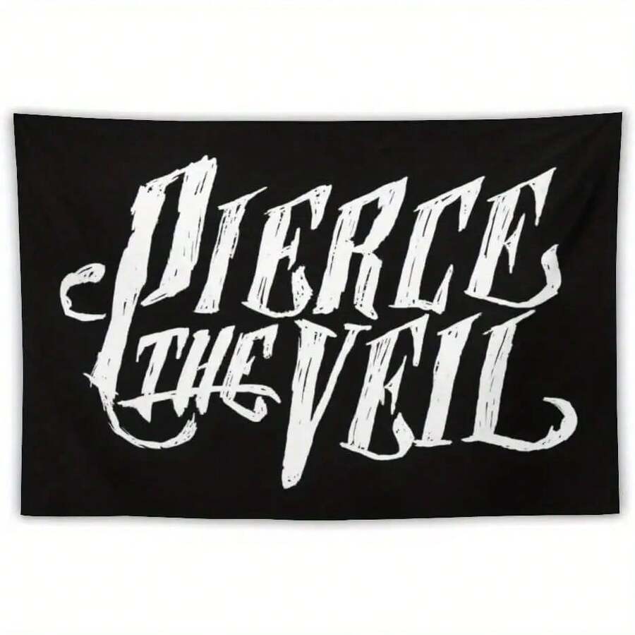 Pierce Rock Band The Veil Tapestry 40x60 Inch Music Posters Hanging Wall Art For Living Room College Dorm Room Decor Banner Flag Black - Màu sắc hình ảnh - Xem 1