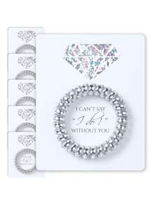 Set Of 6 Bridesmaid Gifts Spiral Hair Ties On A Proposal Card - Phone Cord Hair Tie For Bridal Shower, Bachelorette Party Favors, Maid Of Honor And Bridesmaid Proposal Gift - 彩色 - 查看 8