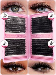 640 件单根睫毛，10D+20D+30D+40D/30D+40D+50D+60D/50D+60D+80D+100D DIY 睫毛簇 10-16 毫米 D 卷睫毛，带睫毛，适合在家自己佩戴、音乐节、日常外出 睫毛簇、睫毛簇、单根睫毛、睫毛、假睫毛 - D - 查看 8