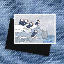 Tarjetas de Navidad, tarjetas navideñas con frailecillos en la nieve, tarjetas con tema natural, felicitaciones, cumpleaños, tarjetas de Navidad divertidas para el novio, tarjetas de , tarjetas de aniversario, tarjetas de viaje - Multicolor - Ver 7