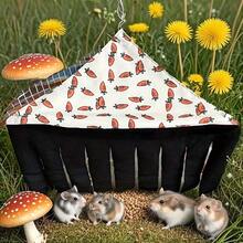 Small Animal Hideaway& Hammock, Cozy House With Roof For Small Pets To Sleep And Hide - Washable Pet Cave& Hideout Corner, Hanging Hammock Hideout Bed, Cage Accessories For Guinea, Hamster, Rat, Glider, Squirrel, Ferret, Kitten, Squirrel, Chinchilla