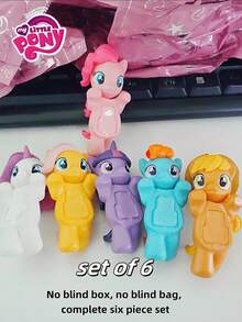 MY LITTLE PONY 1/2/3/4/6/12 Stück Party Puppe 3D Dekorations Armband Blind Box kleine Statue Dekoration zufälliger Handydekor, 6 Farben zufällig, Überraschungsgeschenk Party Geschenk, süßer Anime-Stil, Heimdekoration geeignet für Partygeschenke, Zuhause, Partyzubehör, Geschenke