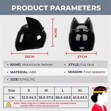 Cascos de motocicleta Cascos de motocicleta para mujeres Artículos de protección Suministros para motocicletas Casco de orejas de gato, casco, casco de moto, casco para mujer, regalo, para el hogar - Blanco - Ver 3