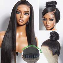 bling hair Straight Wear And Go Glueless Wigs Human Hair 6x4 5x5 9x6 Pre Plucked Pre Cut Lace Wig 200% Density 28 30 Inch Invisible Strap 360 Full Lace Frontal Drawstring Wig 36 Inch 13x4 13x6 Transparent Lace Front Human Hair Wigs For Women Natural Black Wig - Natural Black - 查看 8
