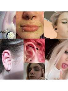 100pcs Piercing Jewelry Set, 14G 16G 20G Nose Rings, Lip Rings, Tongue Rings, Stainless Steel Cartilage Earrings, Barbells, Navel Rings, Body Piercing Accessories - 150 piece silver set - View 4