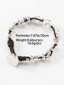 A One-Piece Minimalist And Stylish Street-Style Crocheted Pearl Bracelet Suitable For Everyday Wear By Both Men And Women, Perfect For Parties And As A Birthday Gift.