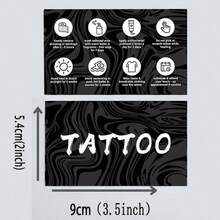 纹身护理说明卡，黑色漩涡图案护理指南，专业纹身工作室用品，适用于纹身师和顾客 - 彩色 - 查看 5