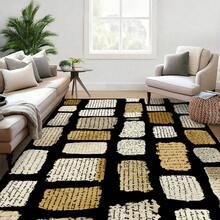 1pc Luxurious Geometric Pattern Printed Fashionable Carpet, Soft Crystal Velvet Personalized Creative Area Rug, Suitable For Indoor/Outdoor, Machine Washable All Season Flooring Mat, Home Decor - Multicolor - View 3
