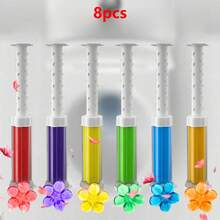 1/6/8/12pcs Toilet Cleaning Gel Stamps - 6 Scented Toilet Cleaning Gel, Long-Lasting Floral Shaped Bathroom Freshener, Keeps Toilet Clean And Fresh