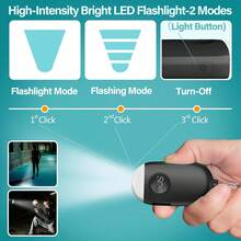 HION 1个130分贝个人安全报警钥匙扣 - 高亮LED灯，适用于女性、男性、学生、老年人在紧急情况下使用 - 彩色 - 查看 5