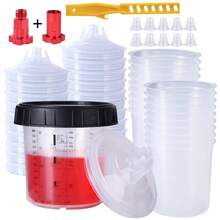 Single-Use Spray Gun Canister Set - 600ML Inner Container Replaceable Spray Gun Canister For Car Sheet Metal, No-Wash Paint Cup, Inner And Outer Cups, 50 Sets In A Combination Pack - Single-use Spray Gun With Integrated Inner and Outer Cups - View 1