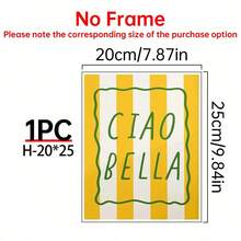 1pc Ciao Bella Poster Decoration, Wall Art, Girly Room Decor, Cute Wall Art, Pink Retro Poster, Wall Decoration Poster, Wall Canvas Decoration, Ideal Gift For Bedroom Living Room