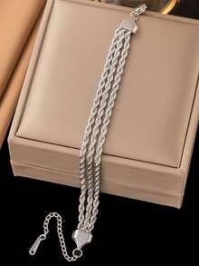 1pc Stainless Steel Bracelet For Women, Fashionable Accessory Suitable For Daily Wear, Gift - Bracelet - View 10