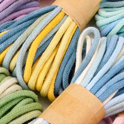 حبل ماكرامي 3 مم * 10 م، حبل ملون متنوع الألوان، حبل قطني، خيط ماكرامي لتعليق الحوائط، حاملات النباتات، الحرف اليدوية، مشاريع الديكور DIY
