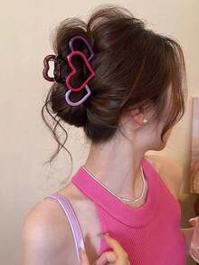 MH 1个女士心形发爪夹发饰秋季配饰秋冬发夹度假装扮女士夏季装扮发夹 - 彩色 - 查看 5