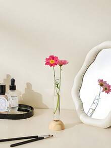 1 Pc Plastic Vase Hydroponic Decoration Piece - Rose And Lily Flower Arrangement - Office And Living Room Decoration Piece