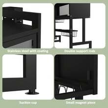 65cm Long Drainer With Translucent Door And Complete Accessories For Kitchen Sinks: Large-Capacity Dish And Cutlery Drying Rack,Kitchen Items For Ultimate Kitchen Efficiency With Cozy Fall& Winter Styles - Black - View 3