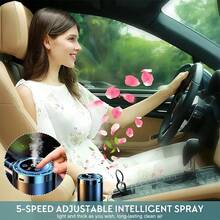 Smart Car Air Freshener Diffuser With Starry Sky Projection & 50/150ml Perfume, 5 Modes Adjustable Rechargeable Car Diffuser, Auto On/Off Smart, Cologne - 1 máy khuếch tán hương thơm + 3 chai - Xem 5