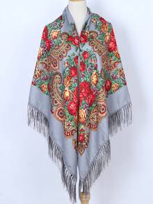 NAAMLOOS 63 Inch Floral Print Polyester Scarf, Oversized Shawl, Wrap, Poncho, Blanket For Women, Autumn/Winter,Beach,Holiday,Accessories,Travel Essential - Multicolor - View 23