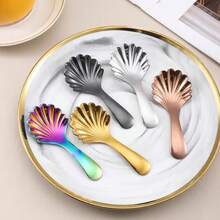 Stainless Steel Spoon, Mini Creative Shell Spoon, Short Handle Cake & Dessert Spoon - Ramadan Gift