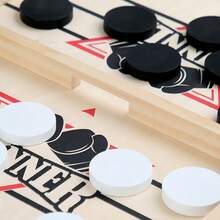 1pc Wooden Desktop Fast Paced Air Hockey & Slingshot Hockey Game, Family Party Table Game, Great For Christmas And Thanksgiving Gifts