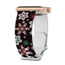 Christmas Print Band For Apple Watch Ultra 49mm Silicone Strap Bracelet For Series 11 10 9 8 7 41 45mm 6 Se 3 40 46 42MM