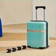 Fashionable New Lightweight ABS Carry-On Trolley Suitcase With Cup Holder And Phone Holder, Designer Luggage With Quiet Wheels And Detachable Cabin Size, Upgraded With Thicker Material And Metal Protection Frame, Essential For Business Trips And Travels - Multicolor - View 9