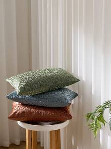 1 pieza (solo funda de almohada, sin relleno) Funda de almohada decorativa cuadrada de terciopelo jacquard con estampado de leopardo, adecuada para sofá, cama, dormitorio, vacaciones, fiestas, regalos, decoración del hogar, todo el año