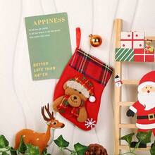 1pc Christmas Tree Sock Hanger, Cartoon Santa Claus, Snowman, Deer, Bear Socks, Children's Gift Candy Bag, Holiday Gift Packaging Bag, Christmas Socks For Decoration And Gift Storage Christmas Decorations Winter Room Decor Christmas Decorations Home Christmas Gifts Christmas Decor