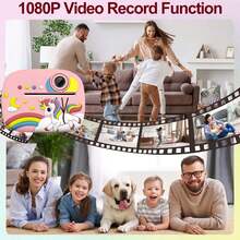 Kids' Printing Toy Camera, Can Take Photos/Record Videos And Instantly Print Images - Multifunctional Photo & Video Printer With 5 Rolls Of High-Resolution Paper, 48MP Dual Lens Cameras In A Gift Box For Kids Birthday, Kids Photo Printing, Children Video Recording, Playful Tech Aesthetic, Children Electronics, Quality Print Output, Young, Parents Of