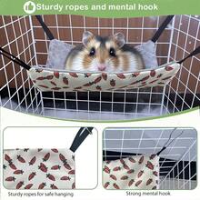 Small Animal Hideaway& Hammock, Cozy House With Roof For Small Pets To Sleep And Hide - Washable Pet Cave& Hideout Corner, Hanging Hammock Hideout Bed, Cage Accessories For Guinea, Hamster, Rat, Glider, Squirrel, Ferret, Kitten, Squirrel, Chinchilla