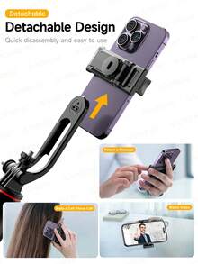AXNEN Portable Selfie Stick Tripod With Adjustable Fill Light, 360° Rotatable & Detachable Phone Holder, Extendable Tripod, Wireless Remote, Compatible With IOS & Android Phones/Cameras/GoPro