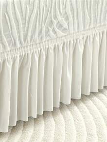 1 件套弹力沙发套，现代涤纶叶纹荷叶边沙发套，防尘防滑，适合 1/2/3/4 座沙发，四季皆宜 - 米色 - 查看 8