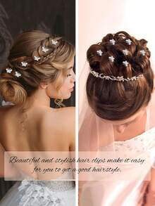 10pcs Mini Crystal Butterfly Hair Clips, Cute Silver Hair Clips Small Decorative Hair Clips, Wedding Hair Clips, Bridal Hair Accessories, Women Hair Accessories, Unique Butterfly Design, Suitable For Weddings, Parties And Other Occasions, Creative Gift, Holiday Hair Accessories