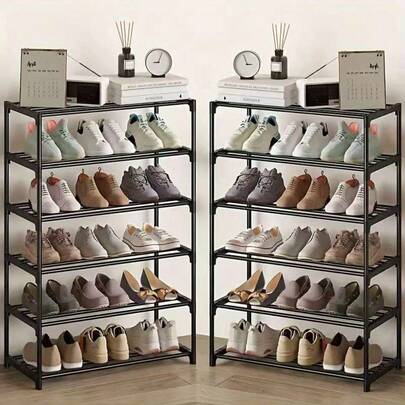 1 Stück einfaches mehrstöckiges Schuhregal, robustes Regal Schuhaufbewahrung, leicht zusammenzubauender Schuhaufbewahrungsbehälter, Haushaltsspeicherung und Organisation für Eingangsbereich, Flur, Schlafzimmer, Wohnzimmer, Zuhause, Wohnheim, 2-7 Ebenen, Weihnachten, Winter