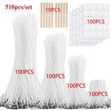 310/510 Pcs Candle Making Supplies Set, 1"/3.94"/6"/8" Candles, 10 Candle Holders And 100 Candle Label Stickers, For Pillar Candles And Candle DIY - White - View 7