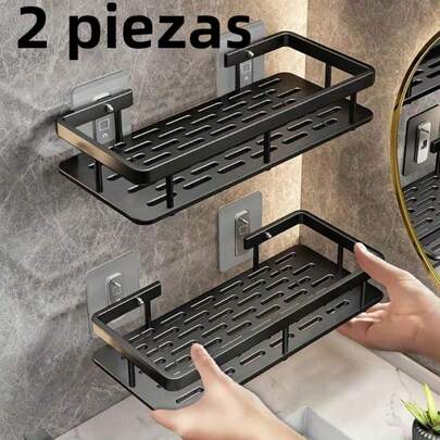 2 paquetes de organizador de ducha de esquina portátil montado en la pared, accesorios de decoración de baño