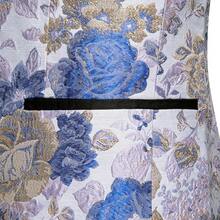 Barry.Wang Blazer For Men Paisley Sport Coat Lightweight Suit Jacket Regular Tuxedo Flower Mardi Gras Carnival Gift